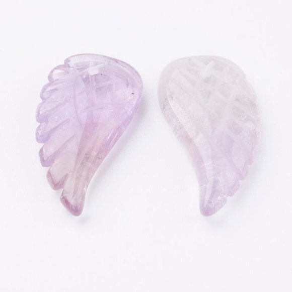 Wing Amethyst Pendant/Charm 12x24mm - Picture 1 of 2